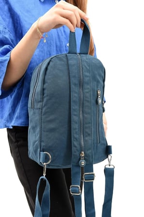 Unisex Su Geçirmez Çok Gözlü Mavi Renk Çapraz Askılı Göğüs ve Sırt Çantası