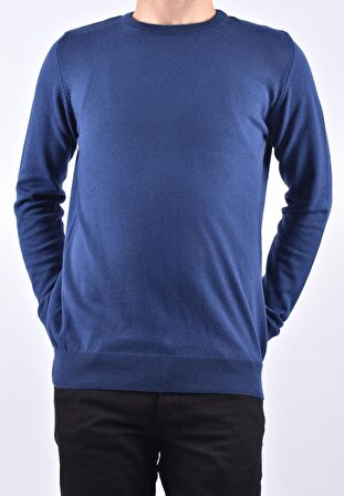 R22920 TRİKO BİSİKLET YAKA KAZAK /LACİVERT/M