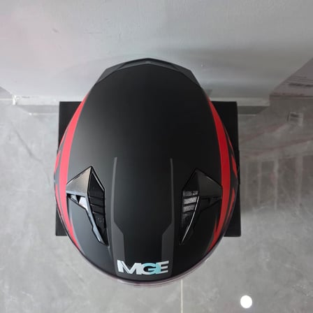 ÇENESİZ KASK JK528-1 MGE VİZÖRLÜ MAT SİYAH KIRMIZI M