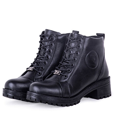 Pierre Cardin 54062 Kadın Hakiki Deri Fermuarlı Bağcıklı Bot