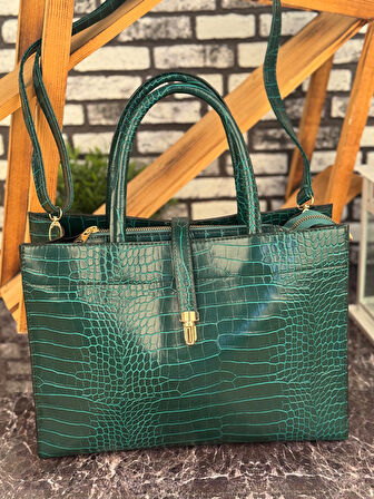 Ghattix 3 Bölmeli Ayarlanabilir Suni Deri Kadın Omuz Çantası