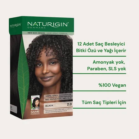 Naturigin Doğal Saç Boyası Siyah 2.0 ( 2 Adet )