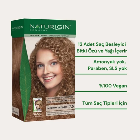 Naturigin Doğal Saç Boyası Orta Sarı 7.0 ( 2 Adet )