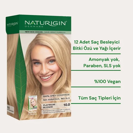 Naturigin Doğal Saç Boyası Platin Sarı 10.0 ( 2 Adet )