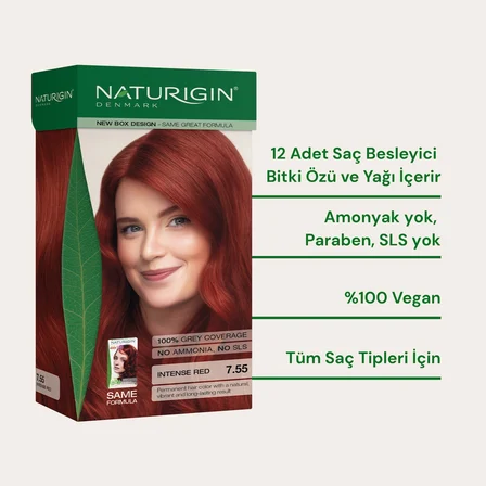 Naturigin Doğal Saç Boyası Yoğun Kızıl 7.55 ( 2 Adet )