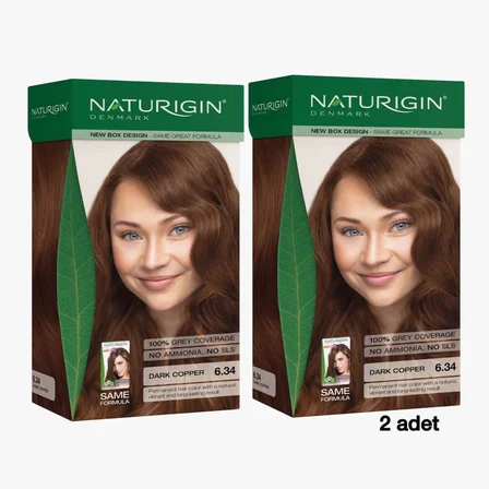 Naturigin Doğal Saç Boyası Koyu Bakır 6.34 ( 2 Adet )