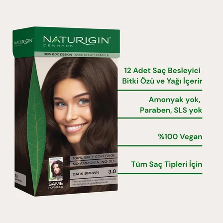 Naturigin Doğal Saç Boyası Koyu Kahve 3.0 ( 2 Adet )