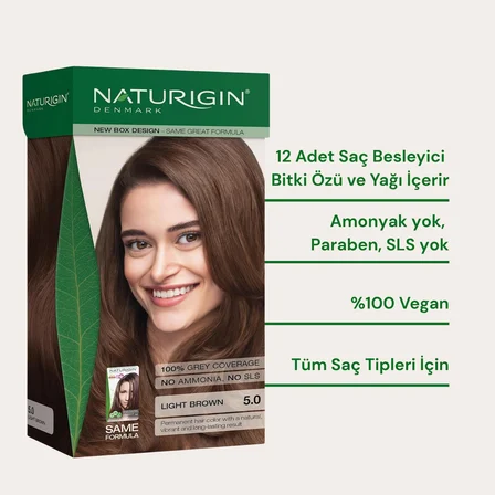 Naturigin Doğal Saç Boyası Açık Kahve 5.0 ( 2 Adet )