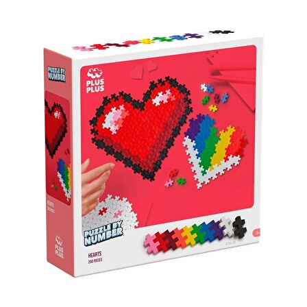 PLUS-PLUS PUZZLE BY NUMBER HEARTS 250 PCS