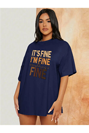 Unisex Fine Ön Baskılı Oversize T-shirt