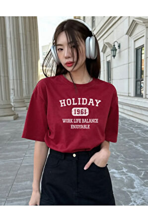 Unisex Holiday Ön Baskılı Tasarım Tshirt