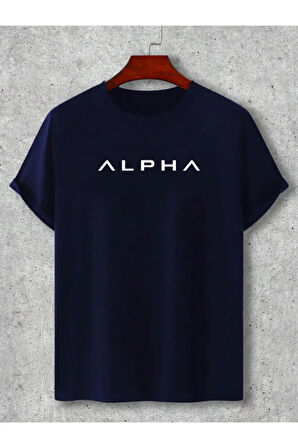 Unisex Alpha Ön Baskılı Tasarım Tshirt