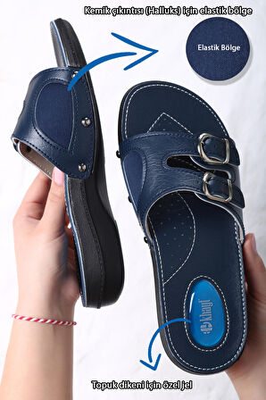 Khayt Melli Anatomik Ortopedik Jel Taban Günlük Kadın Terlik