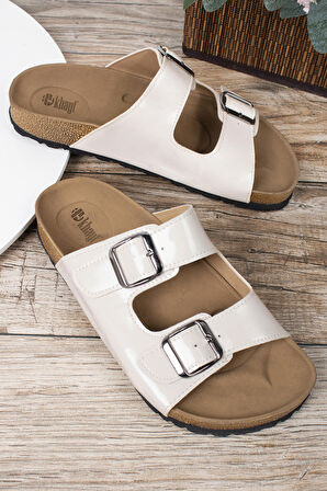 Khayt Caren Anatomik Ortopedik Çift Tokalı Günlük Kadın Terlik