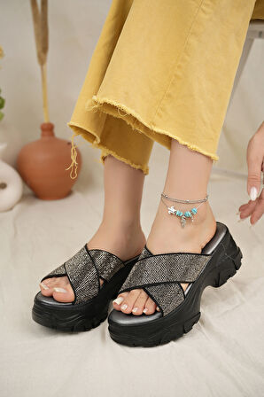 Khayt Liz Anatomik Ortopedik Taşlı Günlük Kadın Terlik