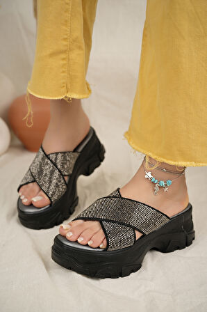 Khayt Liz Anatomik Ortopedik Taşlı Günlük Kadın Terlik