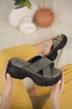 Khayt Liz Anatomik Ortopedik Taşlı Günlük Kadın Terlik