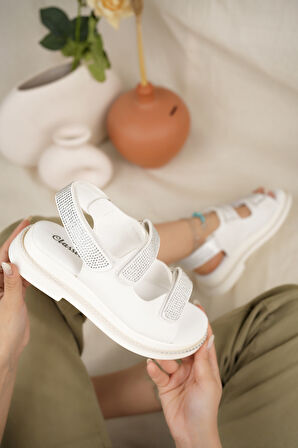 Khayt Valeria Anatomik Ortopedik Taşlı Günlük Kadın Sandalet