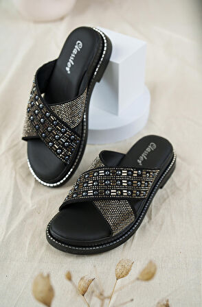 Khayt Sharone Anatomik Ortopedik Taşlı Günlük Kadın Terlik