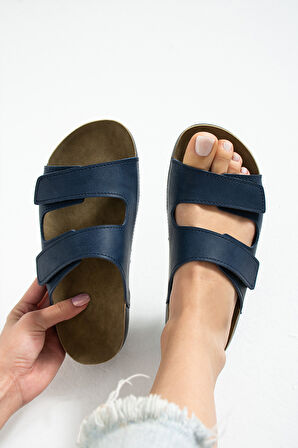 Khayt Naturel Anatomik Çift Bantlı Rahat Günlük Kadın Terlik