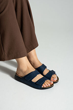 Khayt Naturel Anatomik Çift Bantlı Rahat Günlük Kadın Terlik