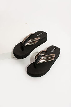 Khayt Nora Platform Topuk Parmak Arası Kadın Plaj Terlik