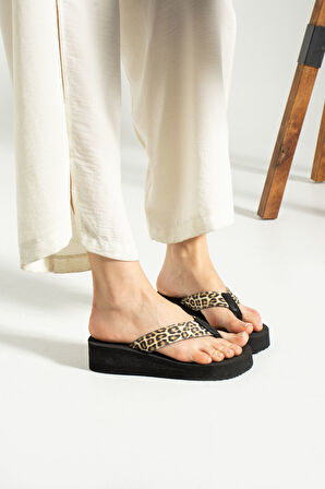 Khayt Robin Platform Topuk Kadın Parmak Arası Plaj Terlik