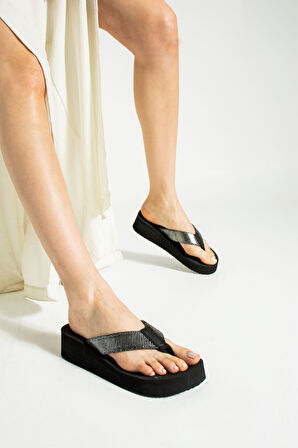 Khayt Robin Platform Topuk Kadın Parmak Arası Plaj Terlik