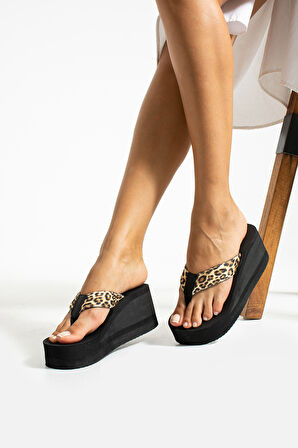 Khayt Robin Yüksek Topuk Kadın Parmak Arası Plaj Terlik