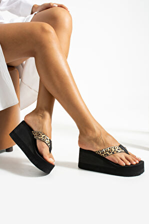 Khayt Robin Yüksek Topuk Kadın Parmak Arası Plaj Terlik