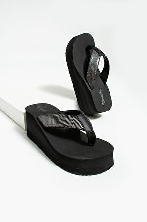 Khayt Robin Yüksek Topuk Kadın Parmak Arası Plaj Terlik