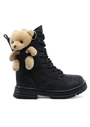 Khayt Neom Su ve Soğuk Dayanıklı Ortopedik Kaymaz Taban Ayıcık Aksesuarlı Fermuarlı Kışlık Çocuk Bot