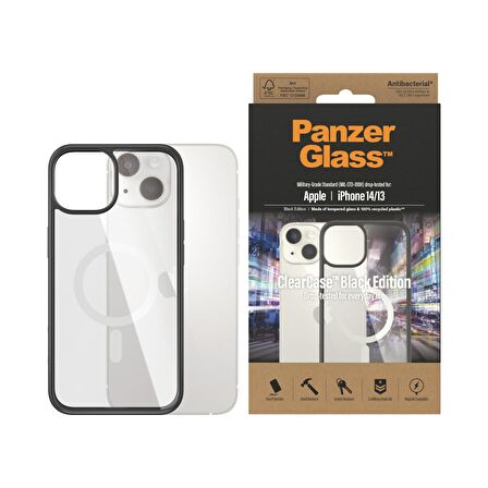 PanzerGlass MagSafe ClearCase Siyah Çerçeveli Kapak 2.4m iPhone 14