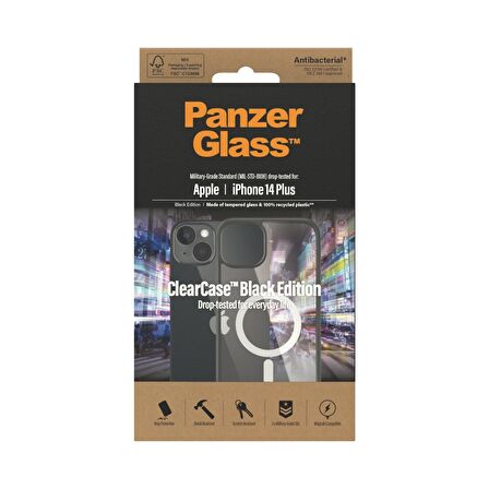PanzerGlass MagSafe ClearCase Siyah Çerçeveli Kapak 2.4m iPhone 14 Plus