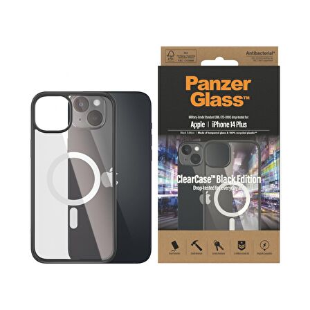PanzerGlass MagSafe ClearCase Siyah Çerçeveli Kapak 2.4m iPhone 14 Plus