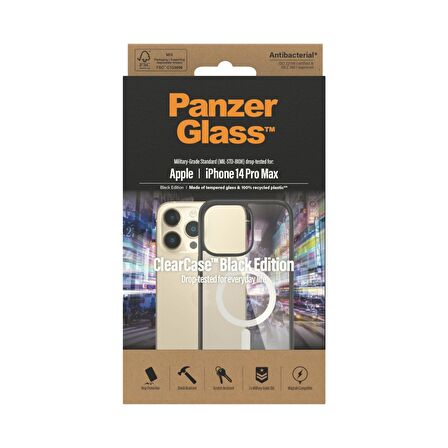 PanzerGlass MagSafe ClearCase Siyah Çerçeveli Kapak 2.4m iPhone 14 Pro Max