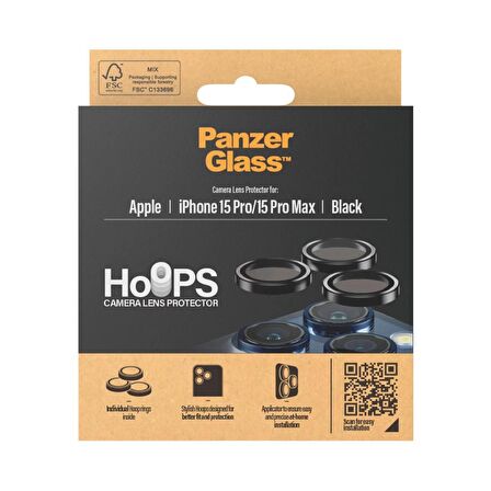 PanzerGlass PP Rings iPhone 15 Pro/15 Pro Max Black Kamera Koruyucu