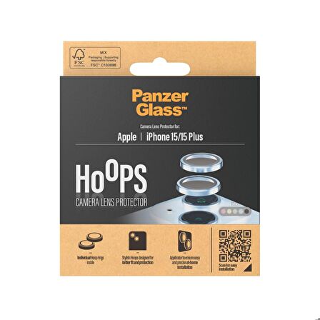 PanzerGlass Hoops iPhone 15/15 Plus Mavi Lens Koruyucu