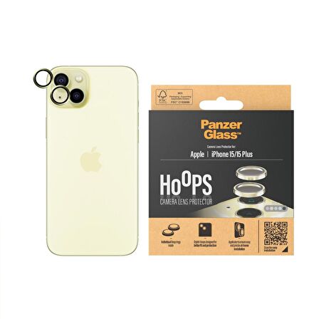 PanzerGlass Hoops iPhone 15/15 Plus Gold Lens Koruyucu