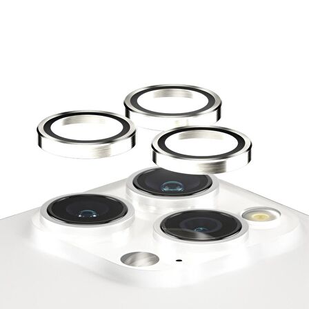 PanzerGlass Hoops iPhone 15 Pro / Pro Max White Titanium Lens Koruyucu