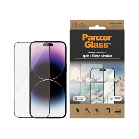 PanzerGlass iPhone 14 Pro Max Yansıma Önleyici Ekran Koruyucu Cam