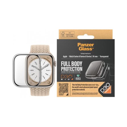 PanzerGlass FullBody Apple Watch 9/8/7 45mm Clear D3O Ekran Koruyucu