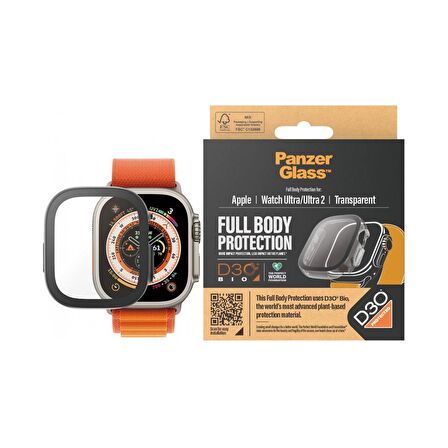 PanzerGlass FullBody Apple Watch Ultra Clear D3O Ekran Koruyucu