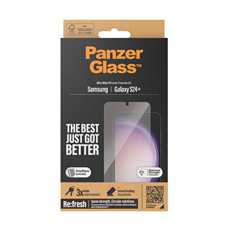 PanzerGlass Samsung Galaxy S24+ | Ultra-Wide Fit Çerçeve Aparatlı Ekran Koruyucu
