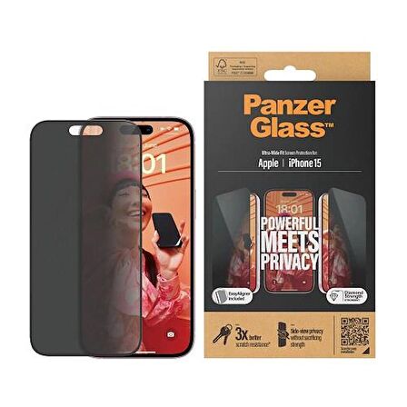 PanzerGlass iPhone 15 UWF Privacy wA, Ekran Koruyucu