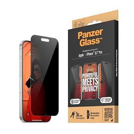 PanzerGlass iPhone 15 Pro UWF Privacy wA, Ekran Koruyucu