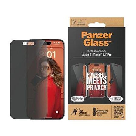 PanzerGlass iPhone 15 Pro UWF Privacy wA, Ekran Koruyucu