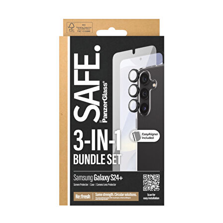 SAFE. by PanzerGlass Samsung Galaxy S24+ 3'lü Çerçeve Aparatlı Telefon Koruma Set