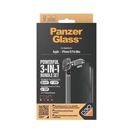 PanzerGlass iPhone 15 Pro Max UWF Privacy Bundle Ekran & Kamera Koruyucu Kapak