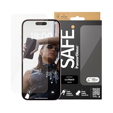 SAFE by PanzerGlass iPhone 15 UWF Ekran Koruyucu